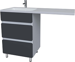 Stella Polare Тумба с раковиной Корделия 120 L под стиральную машину белая/серая матовая – фотография-1